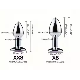 Анальна Пробка Метал Серце Срібло XS розмір - 2