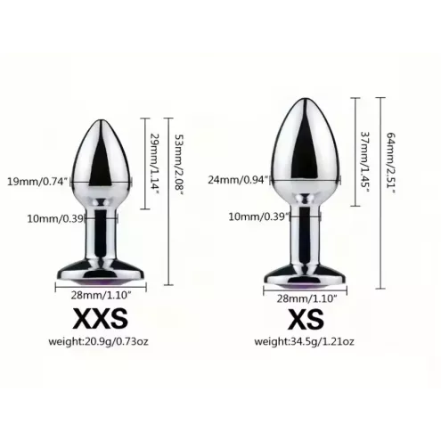 Анальна Пробка Метал Серце Срібло XS розмір