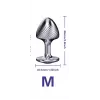 Анальная Пробка Металл серебро с полосками M