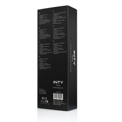 Вибратор черный с клиторальным кроликом INTY Toys – Peak