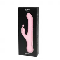 Вібратор з кліторальним відростком з кулькою INTY Toys – Bloom – Pink