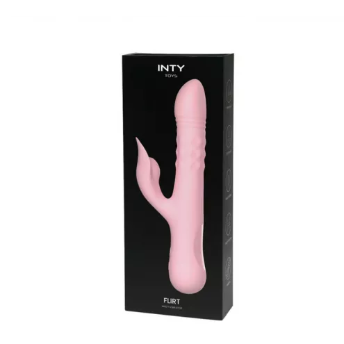 Вибратор с клиторальным отростком INTY Toys – Flirt – Pink