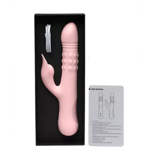 Вибратор с клиторальным отростком INTY Toys – Flirt – Pink