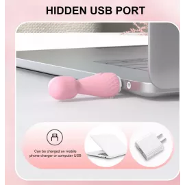 Мини микрофон вибратор розовый юсб зарядка Dear - 5