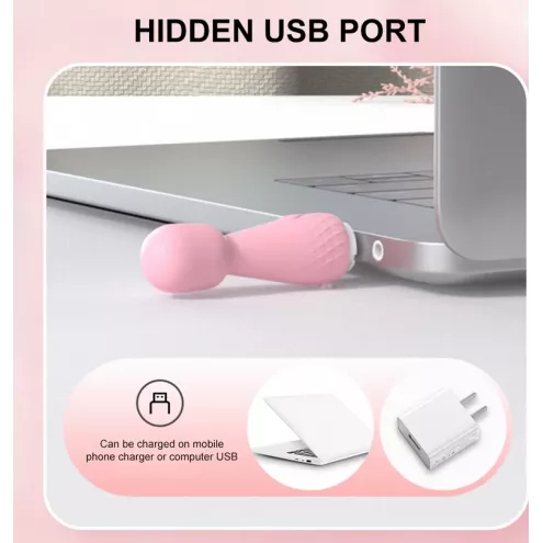 Мини микрофон вибратор розовый юсб зарядка Dear