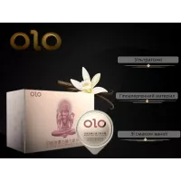 Презервативи OLO Gold Budda з гіалуроновим змащенням і ароматом ванілі