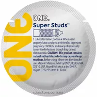 Презервативи ONE Super Studs – ультратонкі з пікантним точковим рельєфом для максимальної стимуляції, 1 шт
