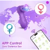Вакуумний стимулятор для клітора, фіолетовий з губками
