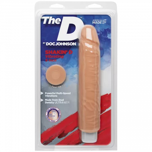 Фалоімітатор Doc Johnson D: Shakin D 9 Inch Vibro ULTRASKYN
