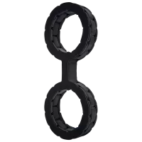 Наручники із силікону Doc Johnson The Cuffs Large - Black, добре тягнуться, для рук та для ніг