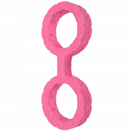 Наручники із силікону Doc Johnson The Cuffs Large - Pink, добре тягнуться, для рук та для ніг - 1
