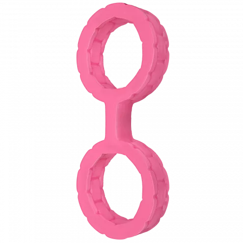 Наручники із силікону Doc Johnson The Cuffs Large - Pink, добре тягнуться, для рук та для ніг