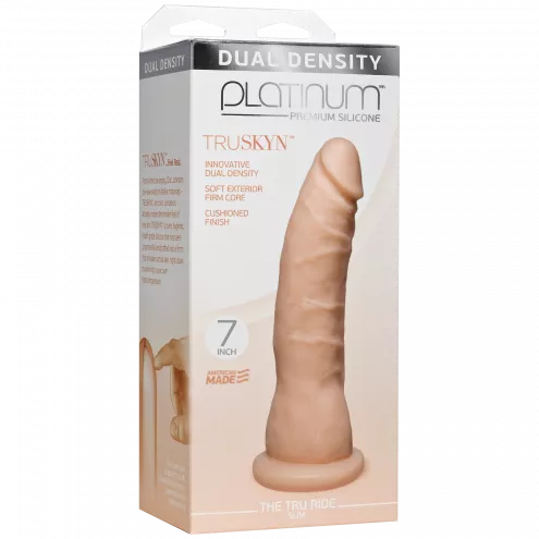 Фалоімітатор Doc Johnson Platinum TRUSKYN - The Tru Ride Slim 7 Inch, двошаровий