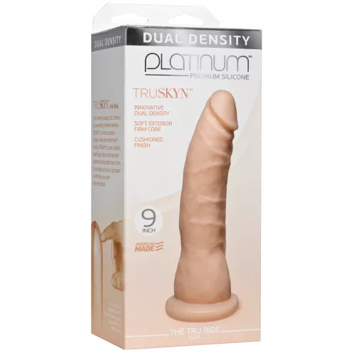 Фалоімітатор Doc Johnson Platinum TRUSKYN - The Tru Ride Slim 9 Inch, двошаровий