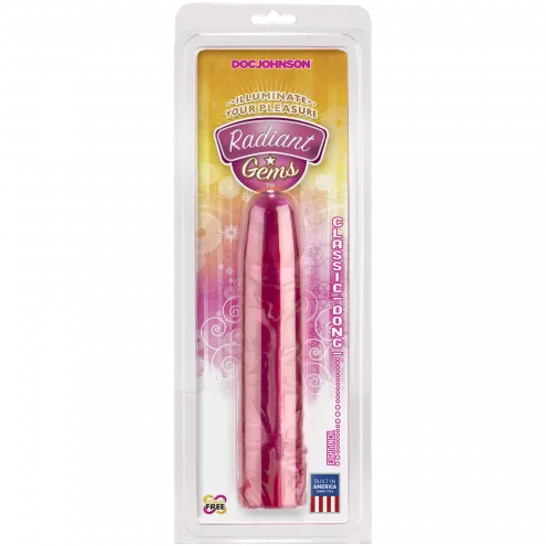 Фалоімітатор Doc Johnson Radiant Gems 8 Inch Fuchsia, антибактеріальний ПВХ