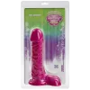 Фалоімітатор Doc Johnson Radiant Gems 7 Inch Ballsy Fuchsia, антибактеріальний ПВХ