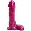 Фалоімітатор Doc Johnson Radiant Gems 7 Inch Ballsy Fuchsia, антибактеріальний ПВХ