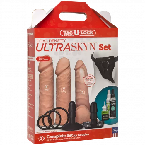 Насадки для страпонов - Doc Johnson Vac-U-Lock-Dual Density ULTRASKYN Set