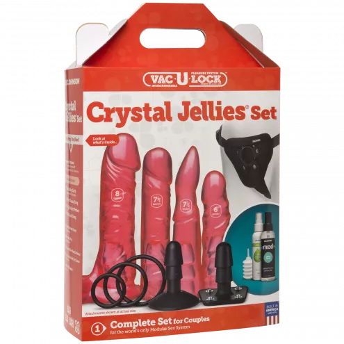 Набор для страпона Doc Johnson Vac-U-Lock Crystal Jellies Set