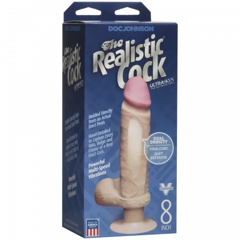 Фаллоимитатор Doc Johnson The Realistic Cock 8 inch ULTRASKYN Vibrating