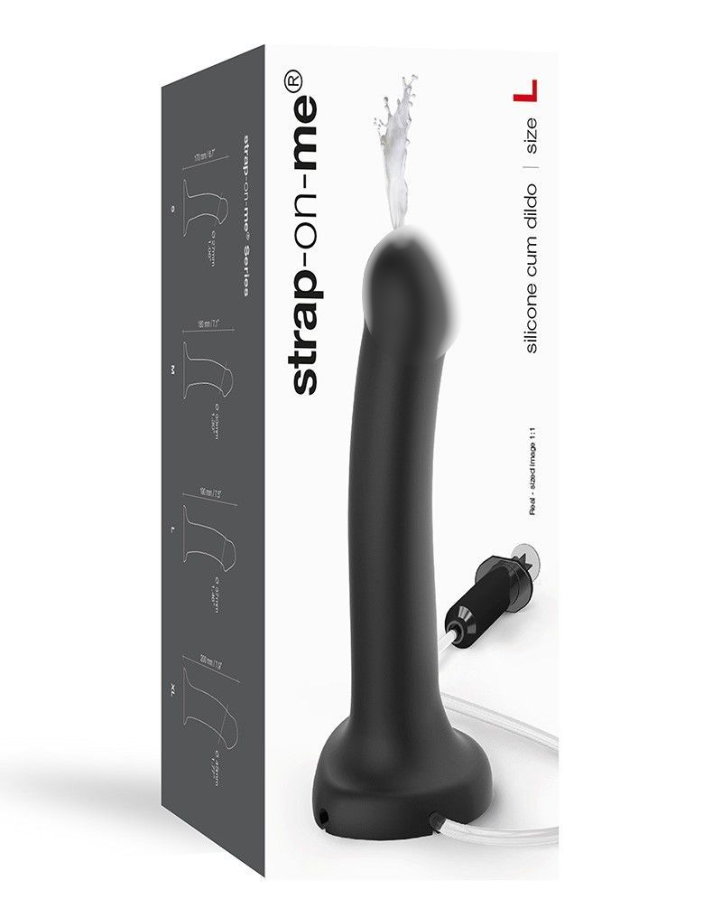 Кончающий фаллоимитатор Strap-On-Me Dildo Cum Black Купить. Низкая Цена.  Секс шоп 