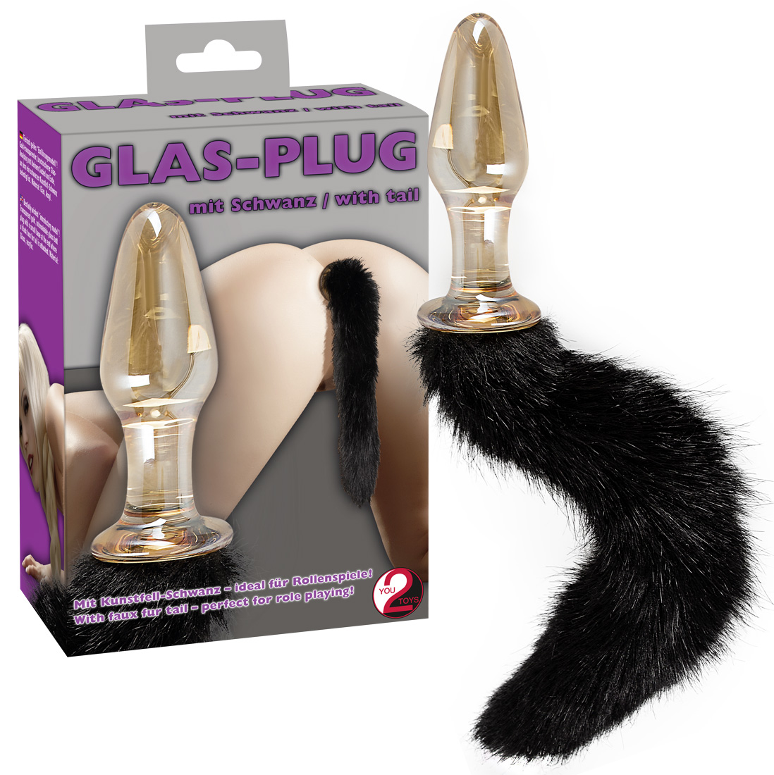 Скляна анальна пробка з хвостом Glas with tail