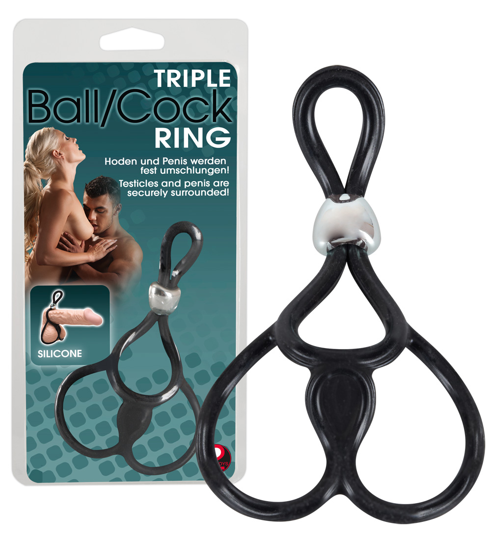 Кільця для мошонки та пеніса Triple Ball and Cock Ring