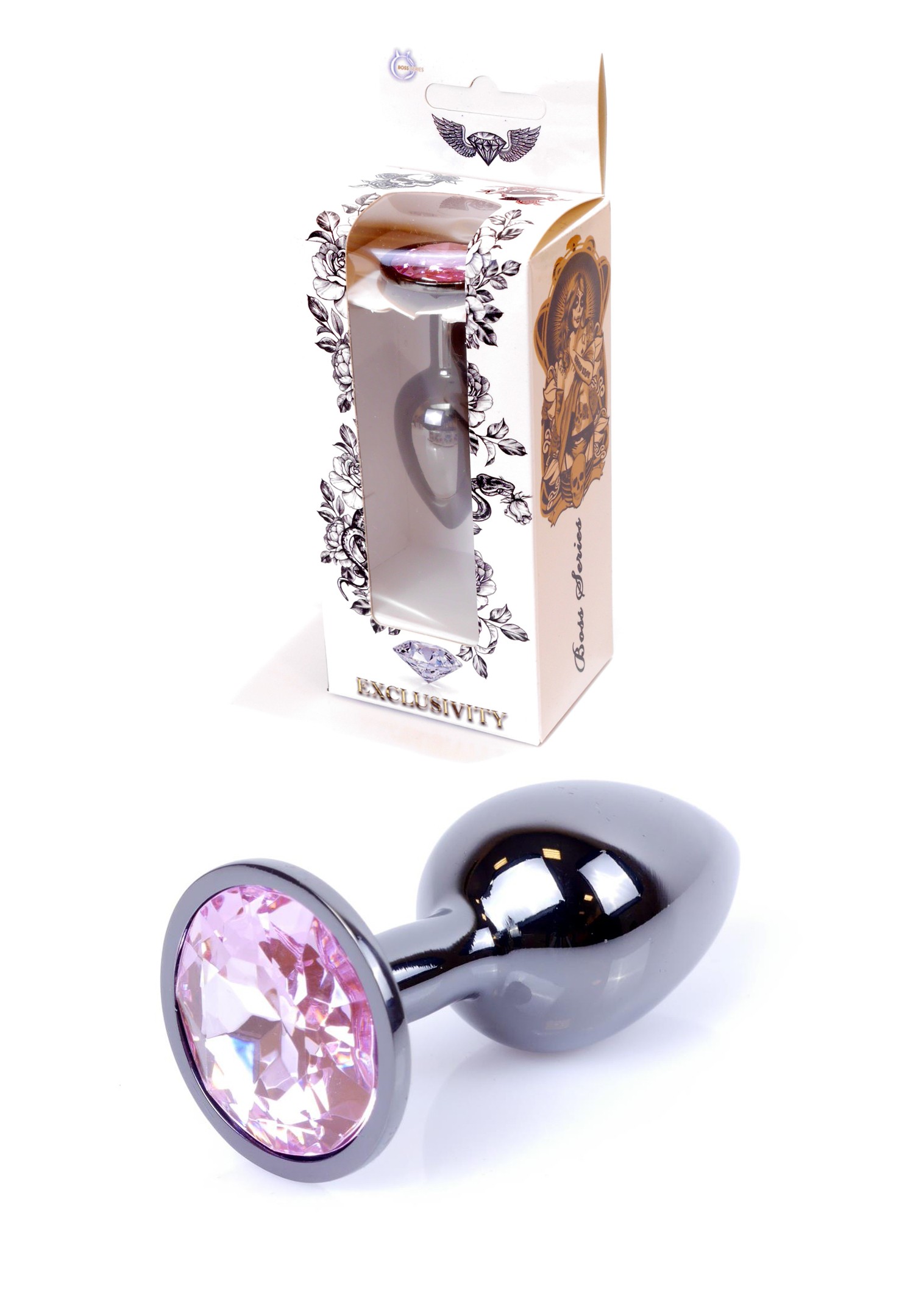 Анальний корок Jewellery Dark Silver PLUG Rose