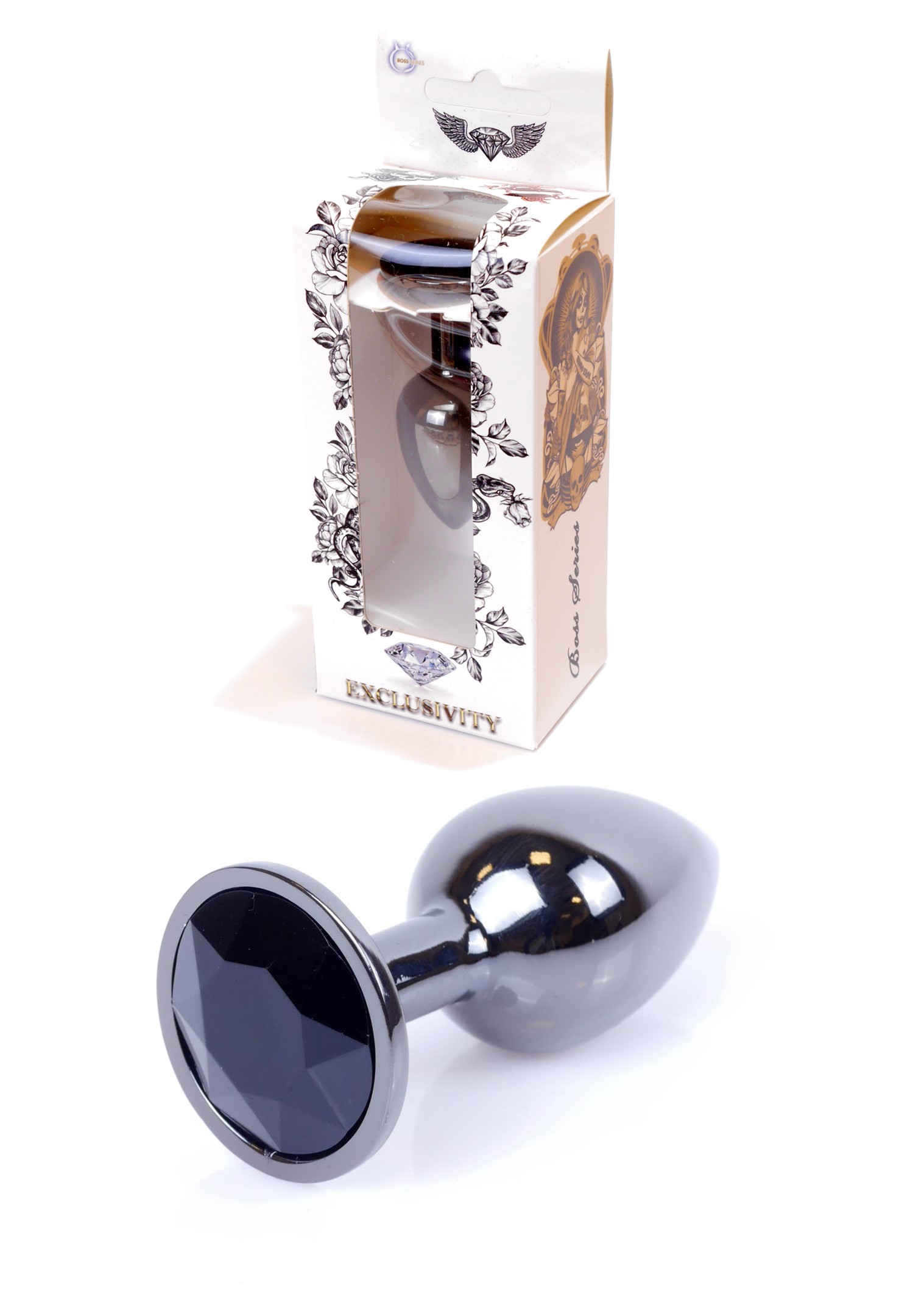 Анальна пробка Jewellery Dark Silver PLUG Black