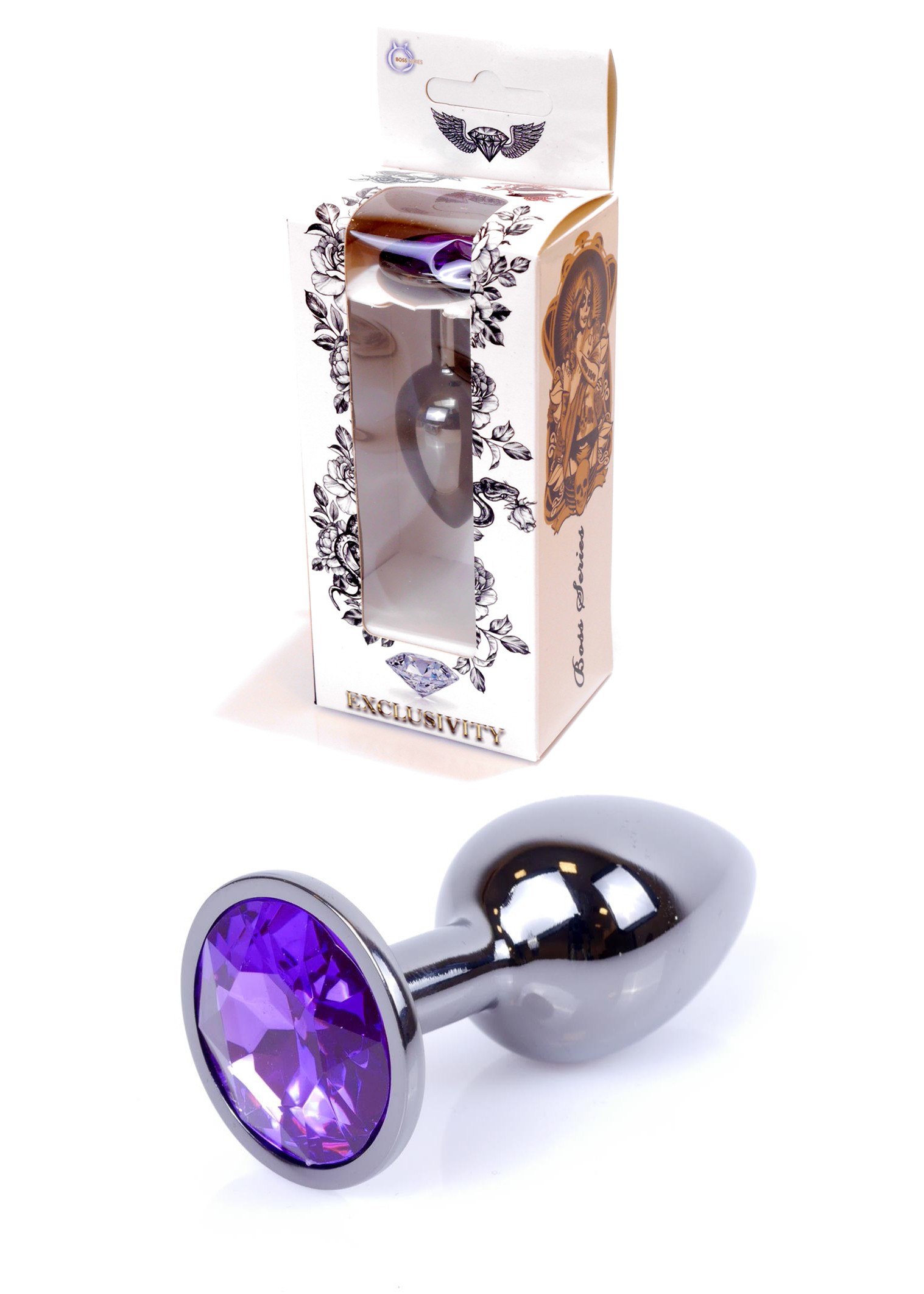 Анальна пробка Jawellery Dark Silver PLUG Purple