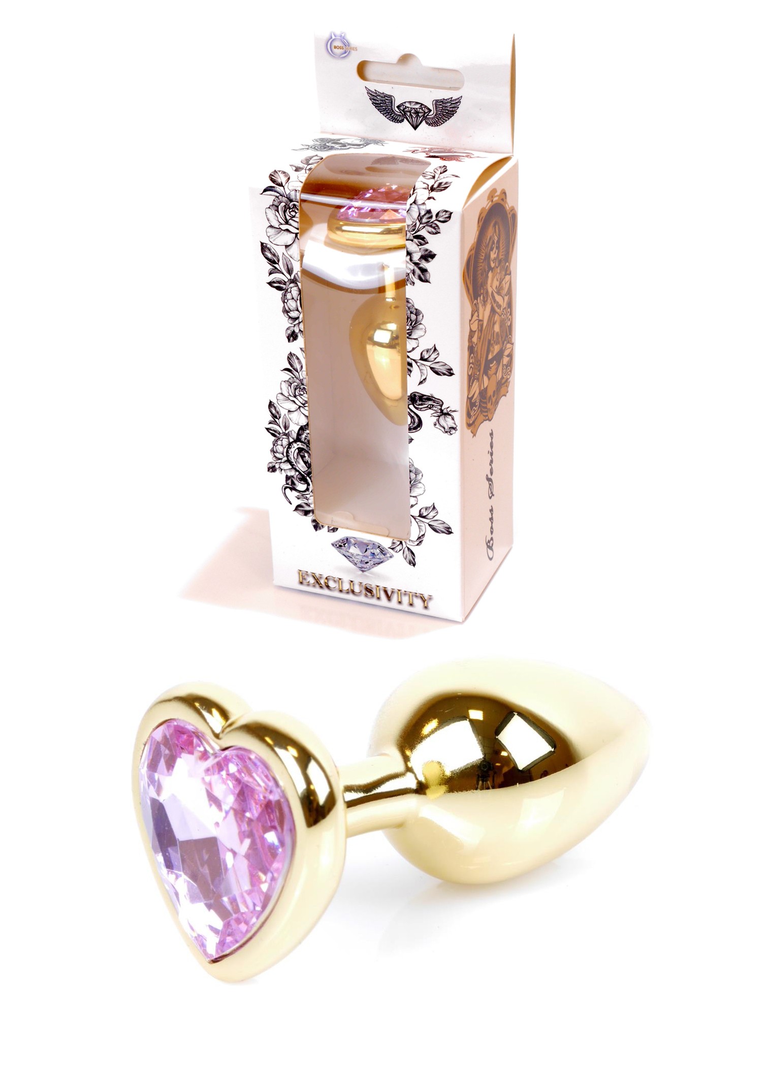 Анальна пробка Jewellery Gold Heart PLUG Rose