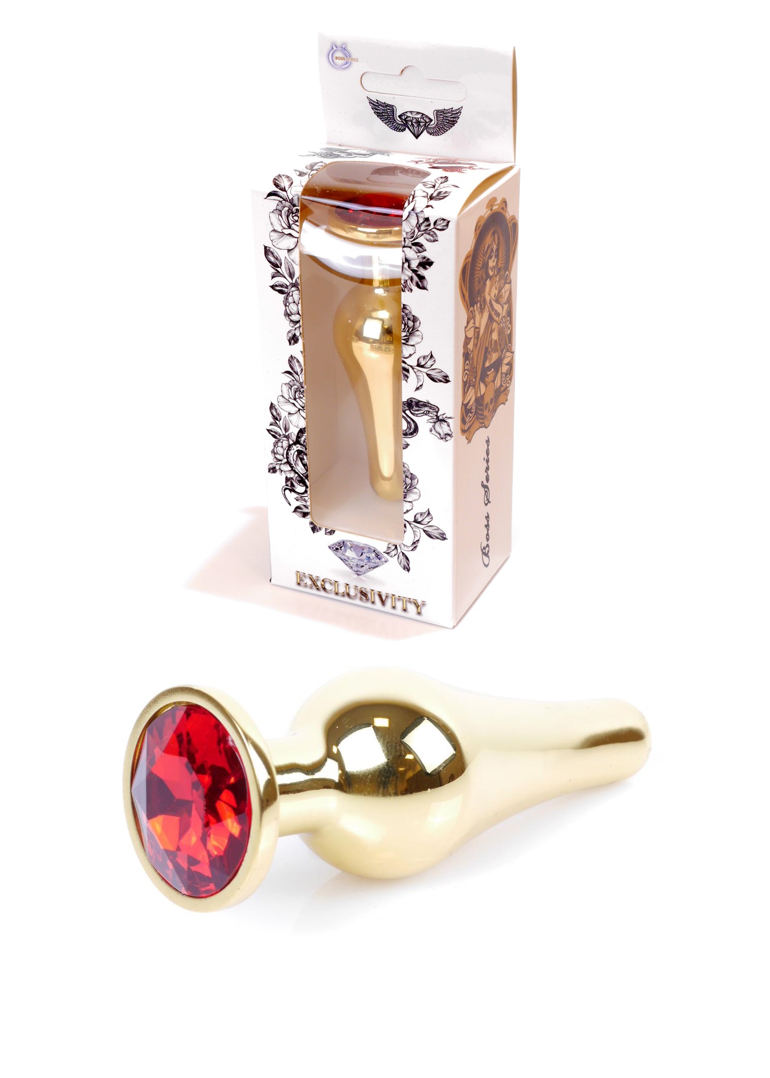 Анальна пробка Jawellery Gold BUTT PLUG-Red