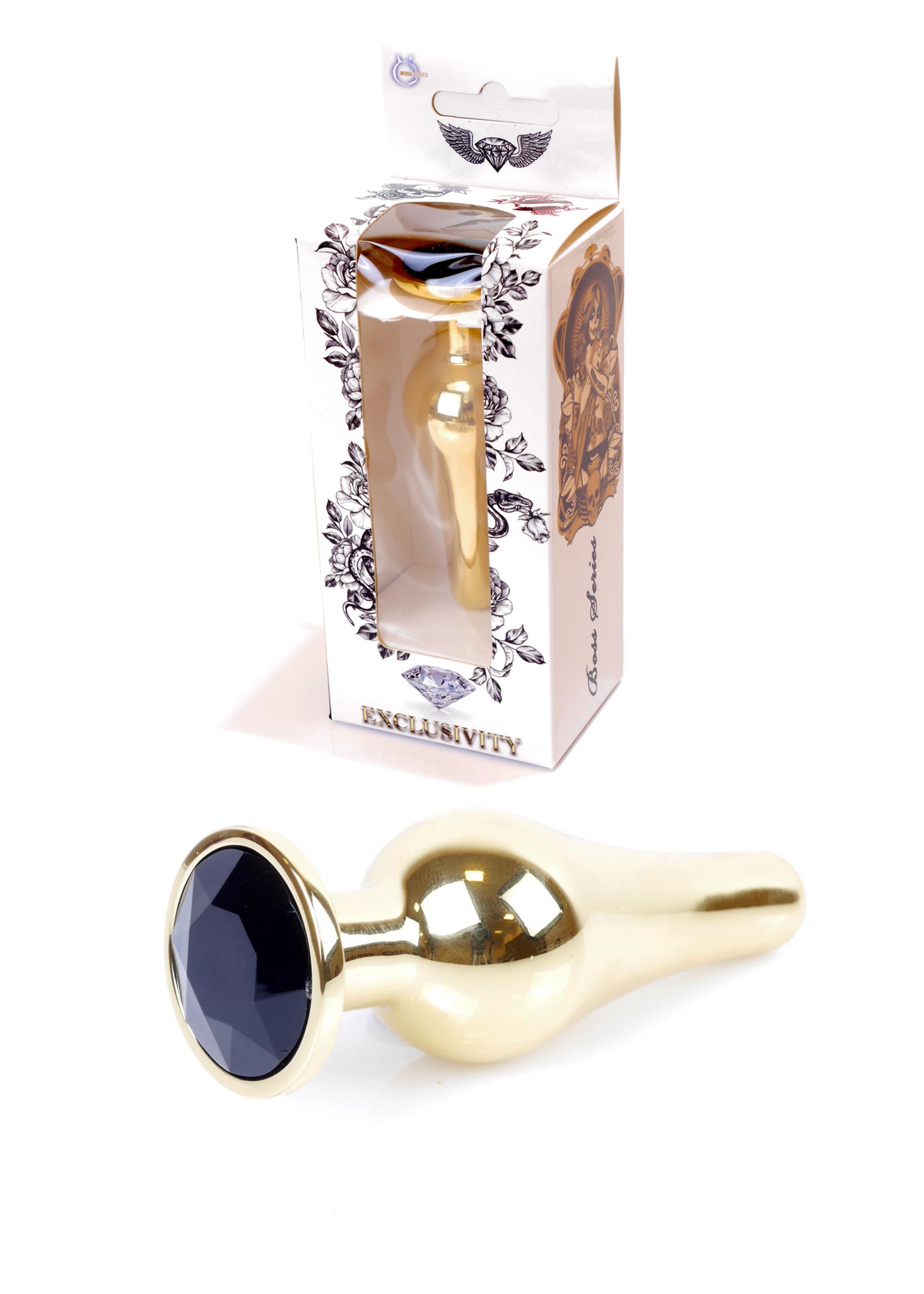 Анальна пробка Jawellery Gold BUTT PLUG Black