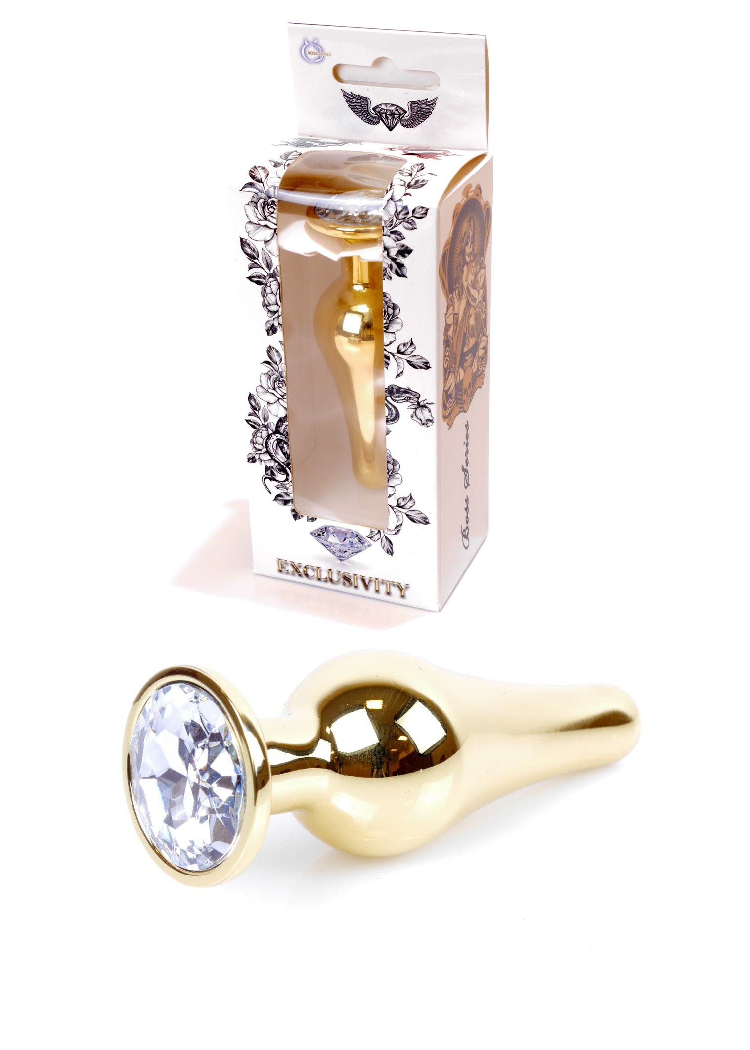 Анальна пробка Jawellery Gold BUTT PLUG Clear
