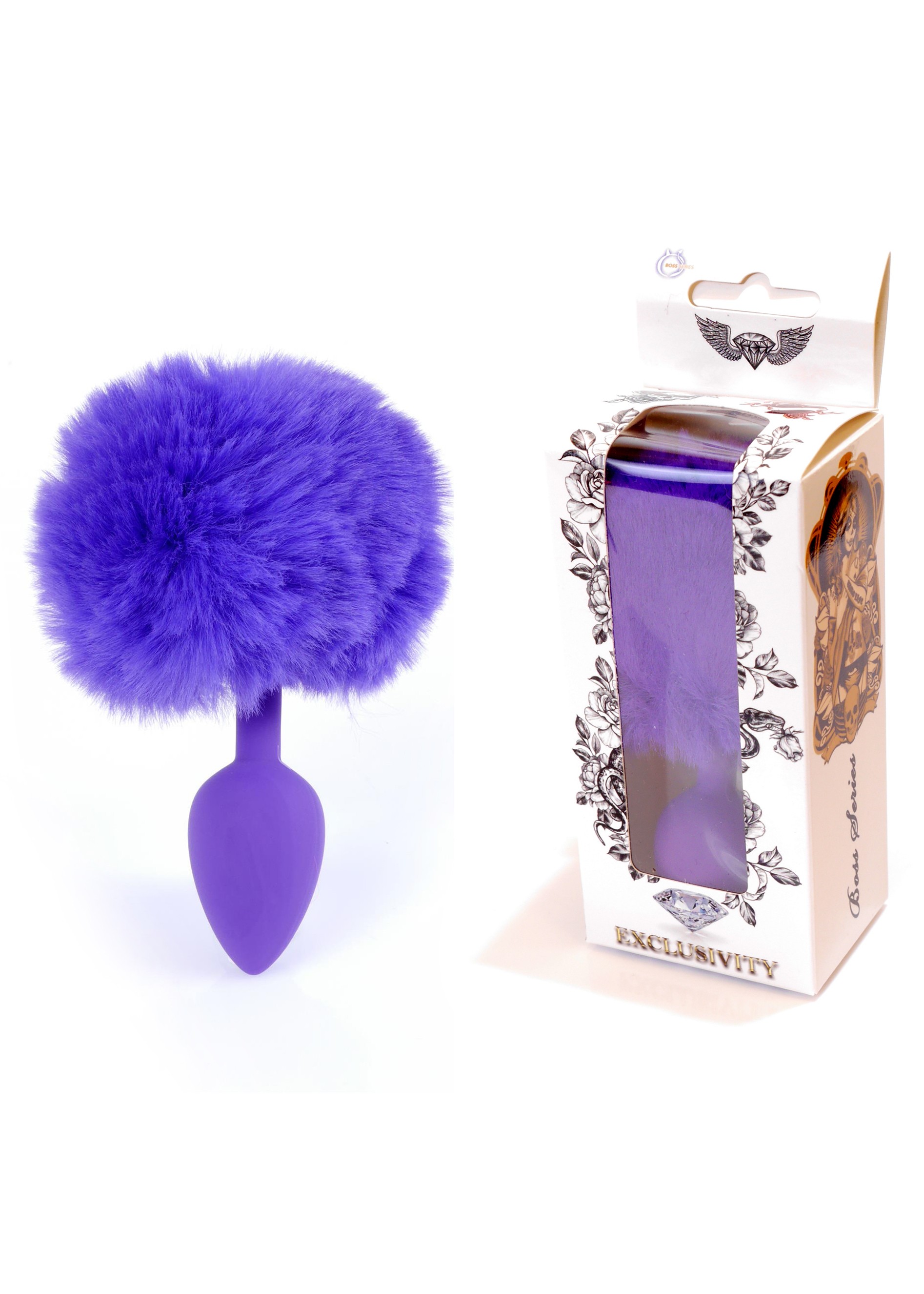 Анальна пробка Jawellery Silikon PLUG Bunny-Tail Purple
