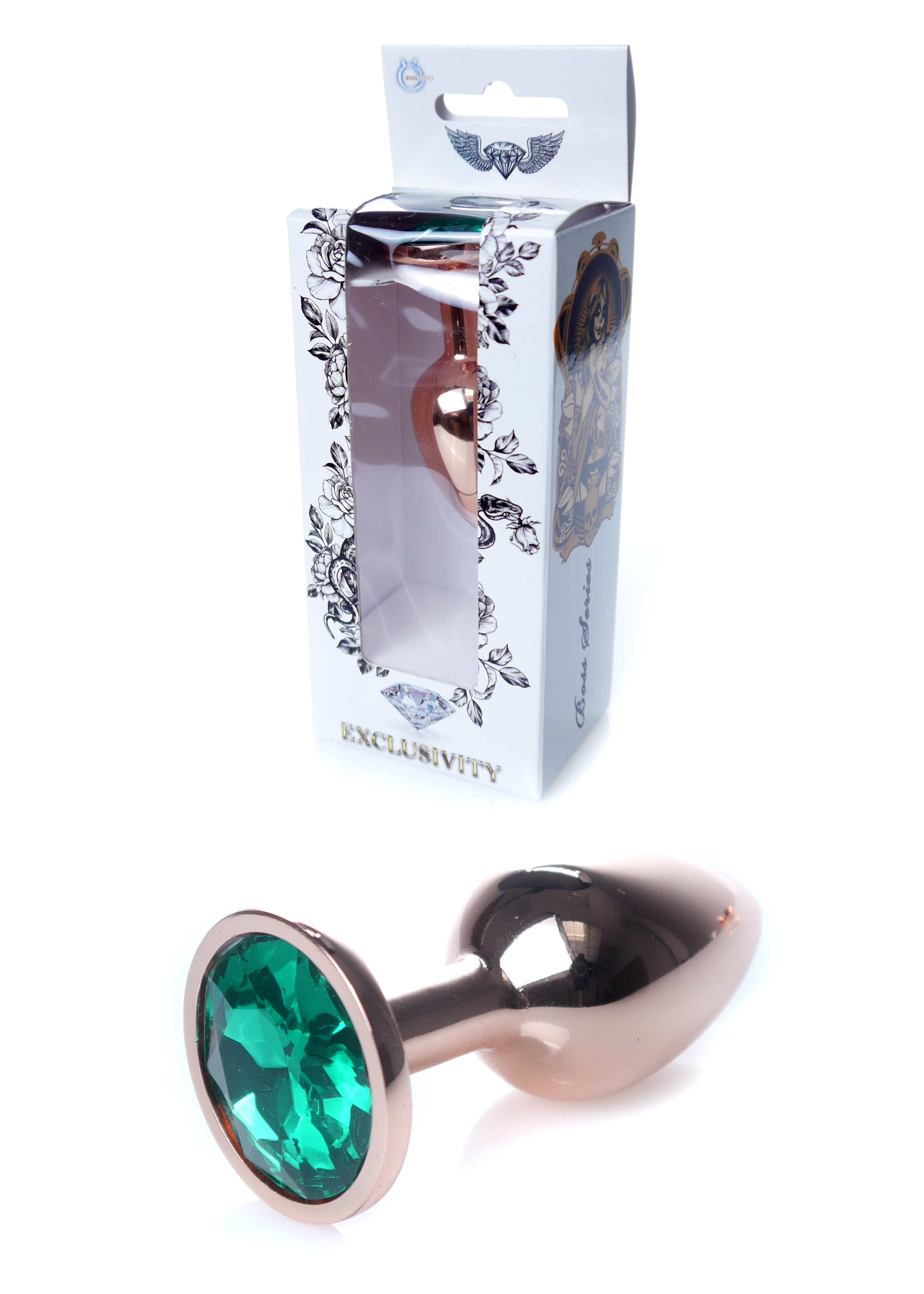 Анальна пробка Jewellery Red Gold PLUG Green