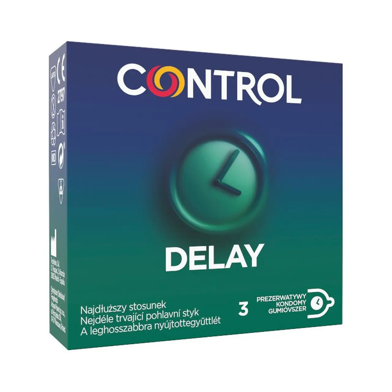 Презервативи з пролонгуючим ефектом Control Delay для більш тривалої насолоди, 3 шт